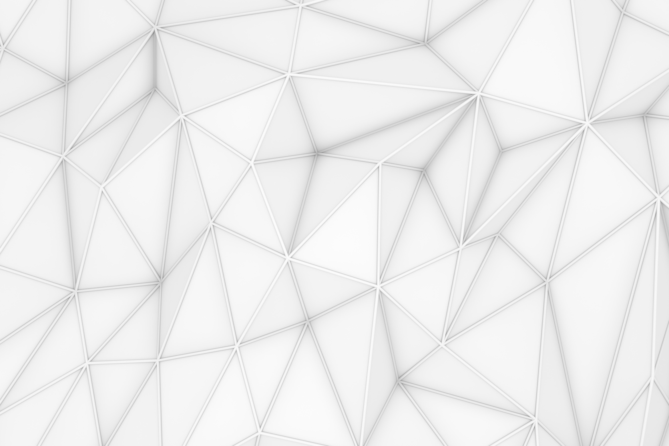 3D Abstract Low Poly, White Chaotic Structure Background